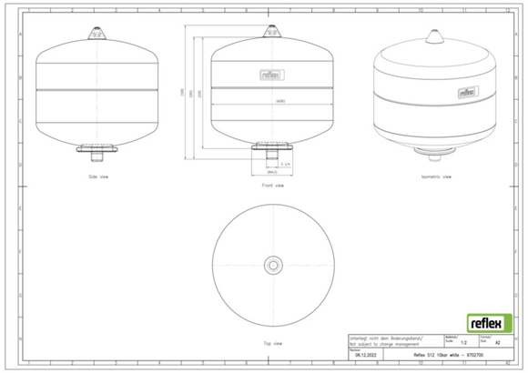 Reflex exp.vat S12 10/1,5bar solar met b - afb. 4