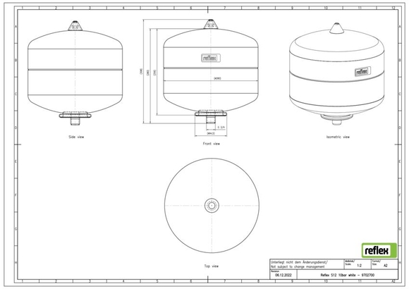Reflex exp.vat S12 10/1,5bar solar met b - afb. 3