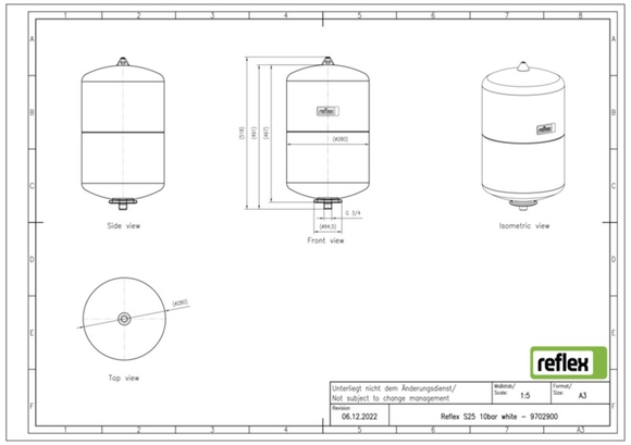 Reflex exp.vat S25 10/1,5bar Solar met b - afb. 4