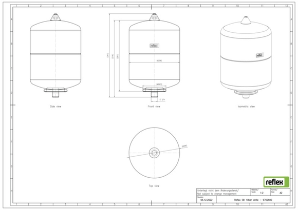Reflex exp.vat S8 10/1,5bar Solar met ba - afb. 3