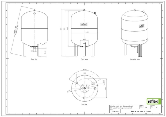 Reflex exp.vat 100DE 10bar 4,0 blauw 730 - afb. 3