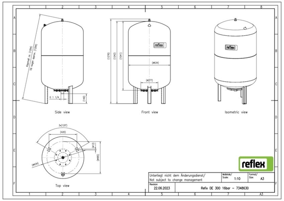 Reflex exp.vat 300DE 16bar 4,0 blauw 734 - afb. 3