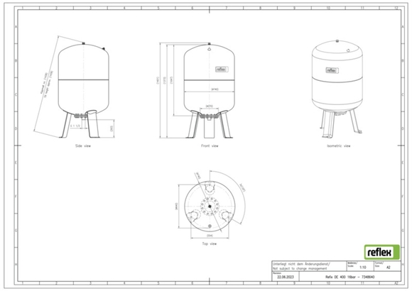 Reflex exp.vat 400DE 16bar 4,0 blauw 734 - afb. 3