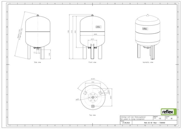 Reflex exp.vat 60 DE 10bar 4,0 blauw 730 - afb. 2