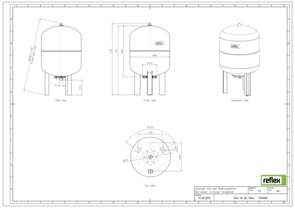 Reflex exp.vat 60 DE 10bar 4,0 blauw 730 - afb. 3