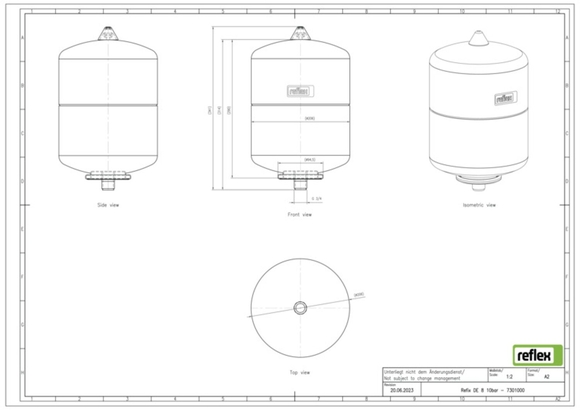 Reflex exp.vat 8 D 10bar 4,0 blauw 73010 - afb. 4