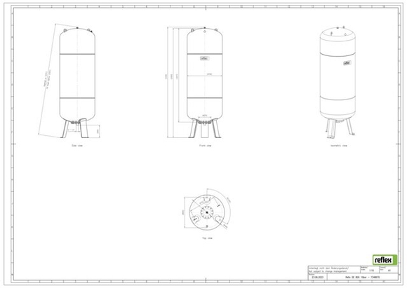 Reflex exp.vat 800DE 16bar 4,0 blauw 734 - afb. 3