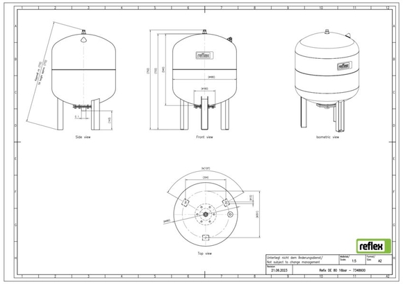 Reflex exp.vat 80DE 16bar 4,0 blauw 7348 - afb. 3