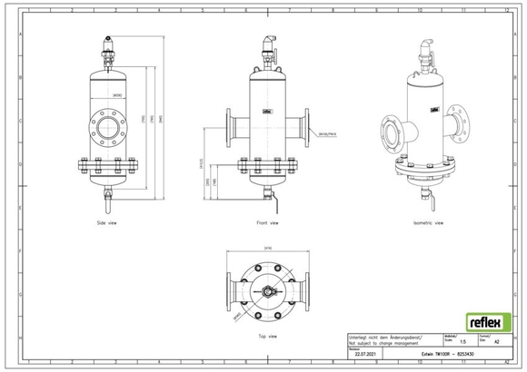 Reflex Extwin lu/vuil DN 100 R flensaans - afb. 3