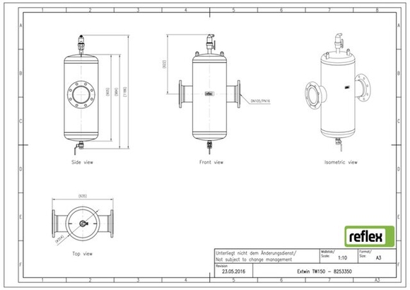Reflex Extwin lu/vuil DN 150 flensaanslu - afb. 5