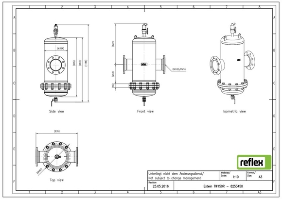 Reflex Extwin lu/vuil DN 150 R flensaans - afb. 3