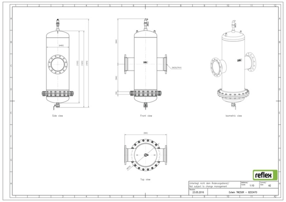 Reflex Extwin lu/vuil DN 250 R flensaans - afb. 5