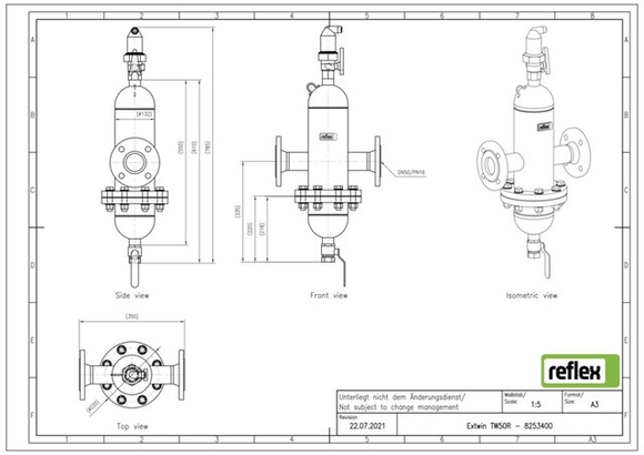 Reflex Extwin lu/vuil DN 50 R flensaansl - afb. 5