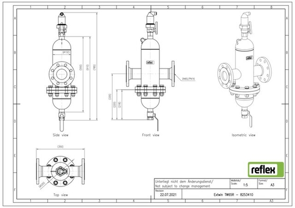 Reflex Extwin lu/vuil DN 65 R flensaansl - afb. 5