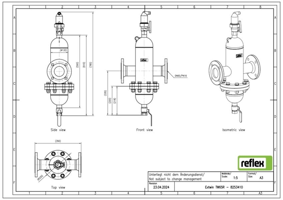 Reflex Extwin lu/vuil DN 65 R flensaansl - afb. 3