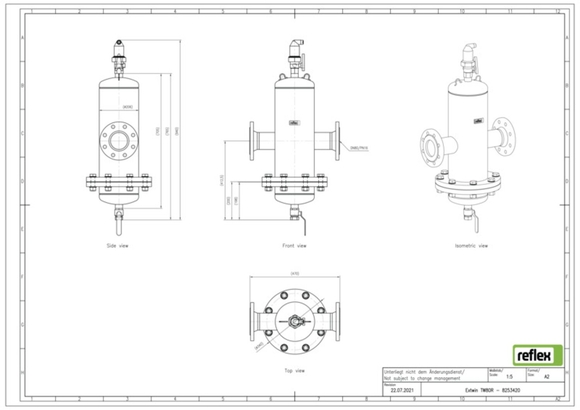 Reflex Extwin lu/vuil DN 80 R flensaansl - afb. 5