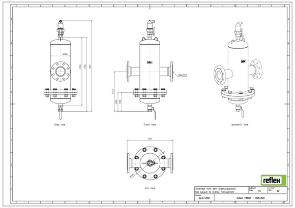 Reflex Extwin lu/vuil DN 80 R flensaansl - afb. 3