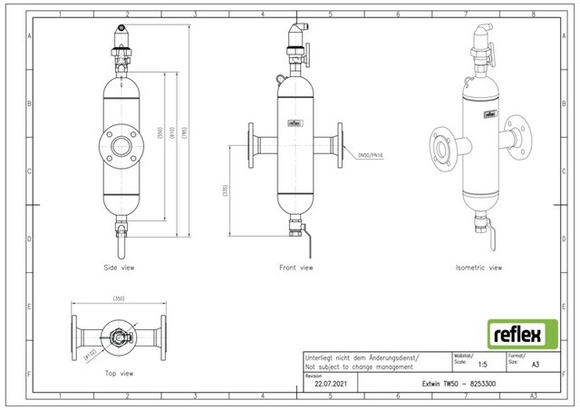 Reflex Extwin lucht/vuil DN 50 flensaans - afb. 8