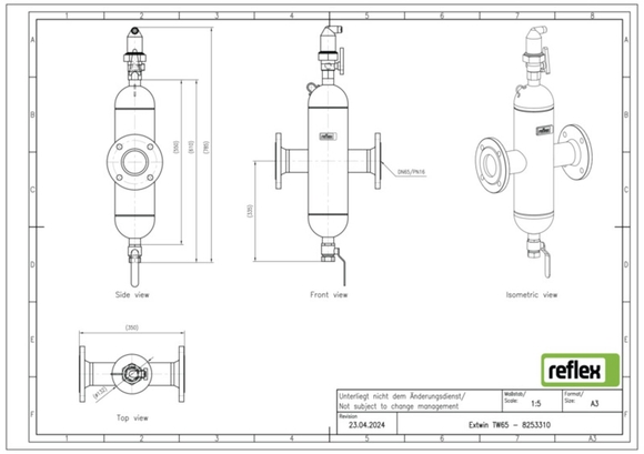 Reflex Extwin lucht/vuil DN 65 flensaans - afb. 6