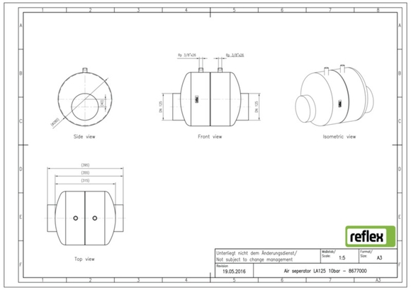 Reflex luchtafscheider LA125 lasaansluit - afb. 4