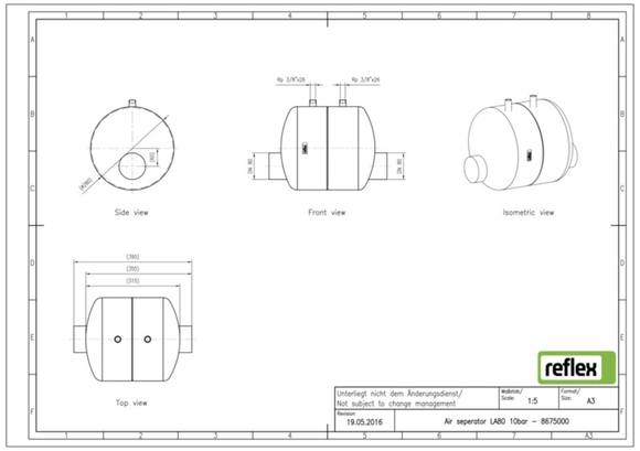 Reflex luchtafscheider LA80 lasaansluiti - afb. 4