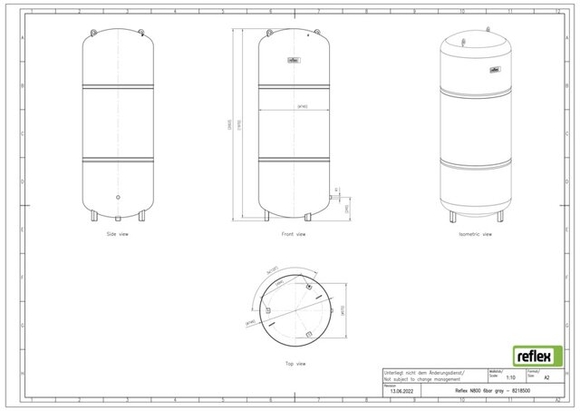 Reflex N expansievat 800L/1,5 6bar grijs - afb. 3