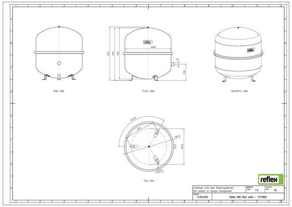 Reflex N expansievat 80L/1,5 6bar wit 72 - afb. 3