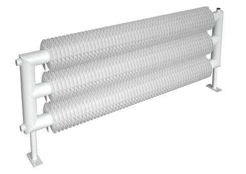 Ribbenbuis conv. D57 lgt. 1100mm vloer T3 2 buis H 850W DRL - afb. 1