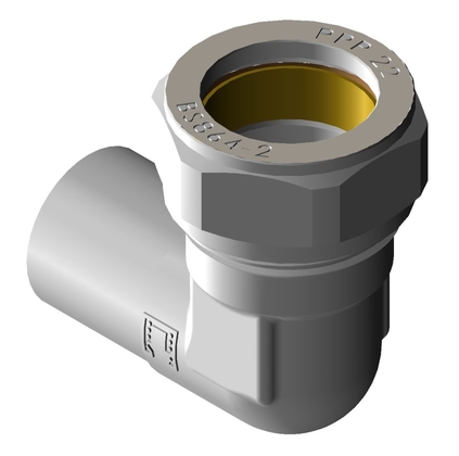 Schuifknie 22mm kort vernikkeld - afb. 1