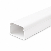 Leidingkanaal, hxb 60x80mm in stuks van 2m, bodemperforatie, kunststof, PVC, wit RAL9010