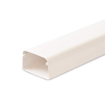 Leidingkanaal, hxb 60x80mm in stuks van 2m, bodemperforatie, kunststof, PVC, wit RAL9010 - afb. 1