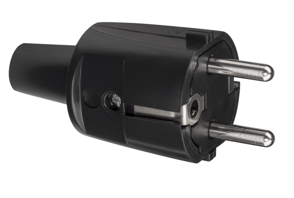 Stekker met randaarde Zwart - afb. 1