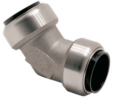 Tectite RVS bocht 45gr 28x28 2x push TS0