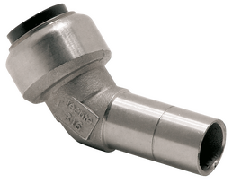 Tectite RVS bocht 45gr 28x28 insteek-pus