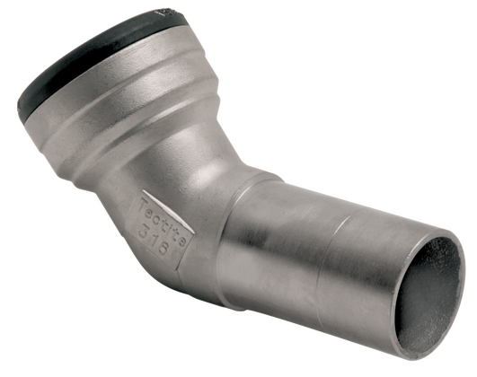 Tectite RVS bocht 45gr 42x42 insteek-pus - afb. 1