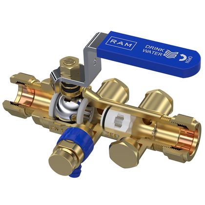 Terugstroombeveiliging EA met kogel en aftap 15mm knel k - afb. 2