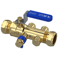 Terugstroombeveiliging EA met kogel en aftap 22mm knel k