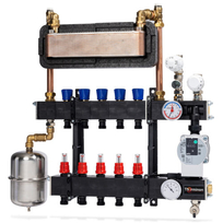 Therminon Vloerverwarming verdeler 4 gr. gesloten incl. rvs expansievat voor cv ketel