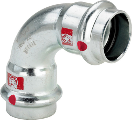 Viega Prestabo bocht 15mm 90° 1116 2x pers 1116 staal/vz m/SC - afb. 1