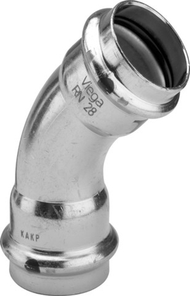 Viega Prestabo bocht 22mm 45° 1126 2x pers 558284 staal/vz m/SC - afb. 2