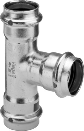 Viega Prestabo T-stuk 22mm 1118 3x pers 558635 staal/vz m/SC - afb. 2