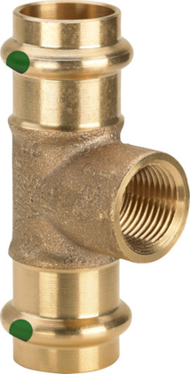 Viega Profipress T-stuk 22x1/2"x22 pers-bi-pers 2217.2 brons m/SC - afb. 1