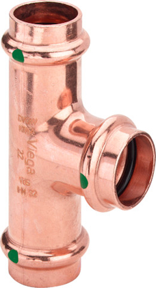 Viega Profipress T-stuk 28x22x28mm 3x pers 2418 295196 koper m/SC - afb. 1