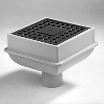 Vloerput 15x15 RVS onderuitl. 50mm - afb. 1