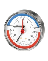 Watts Mano/thermometer O80mm 1/2"bui Axi